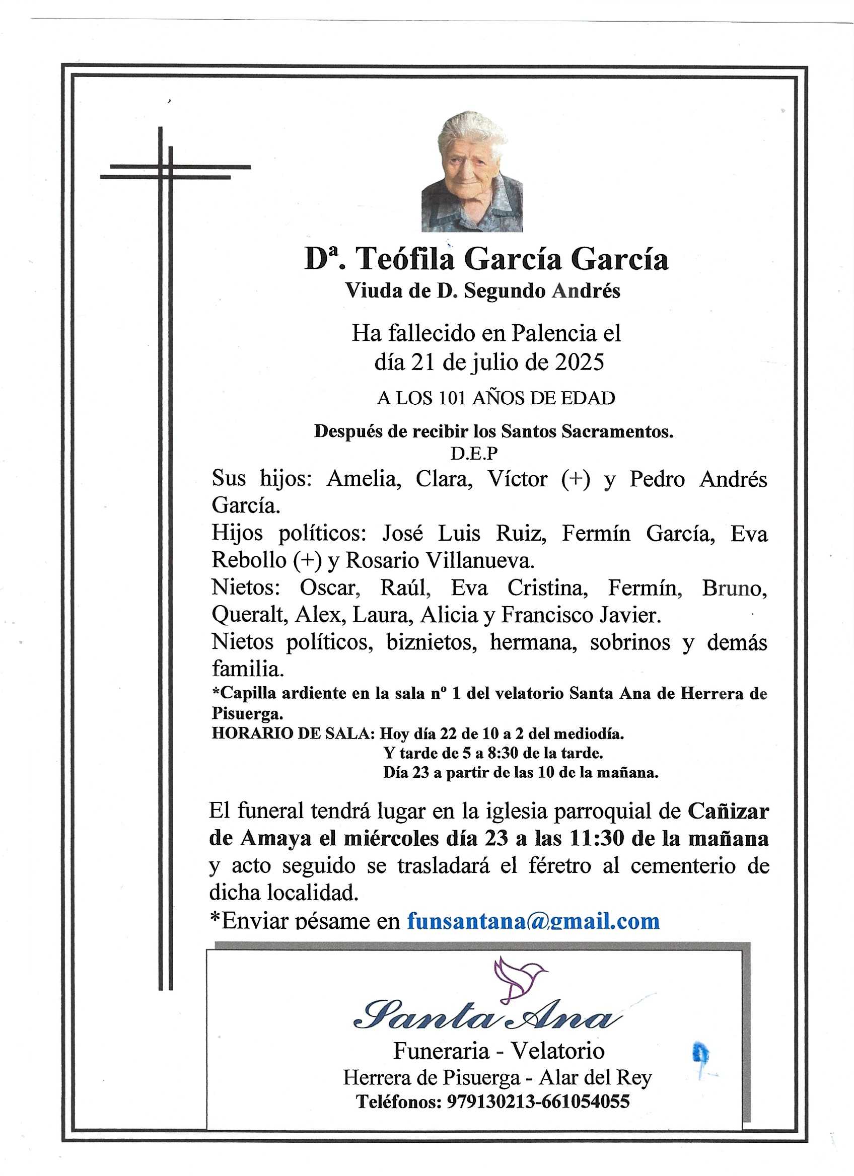 Obituary Teófila García García