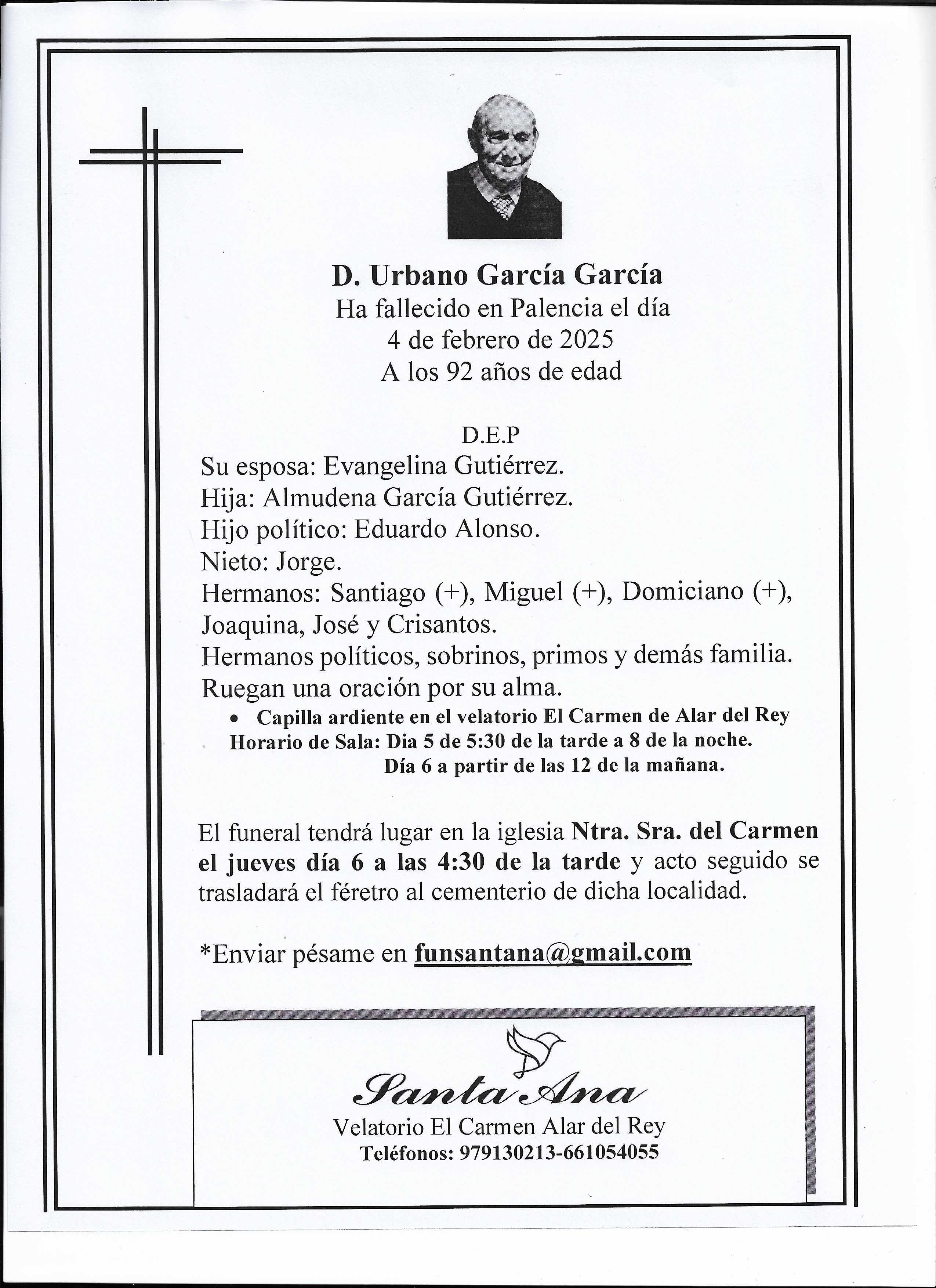 Obituary Urbano García García