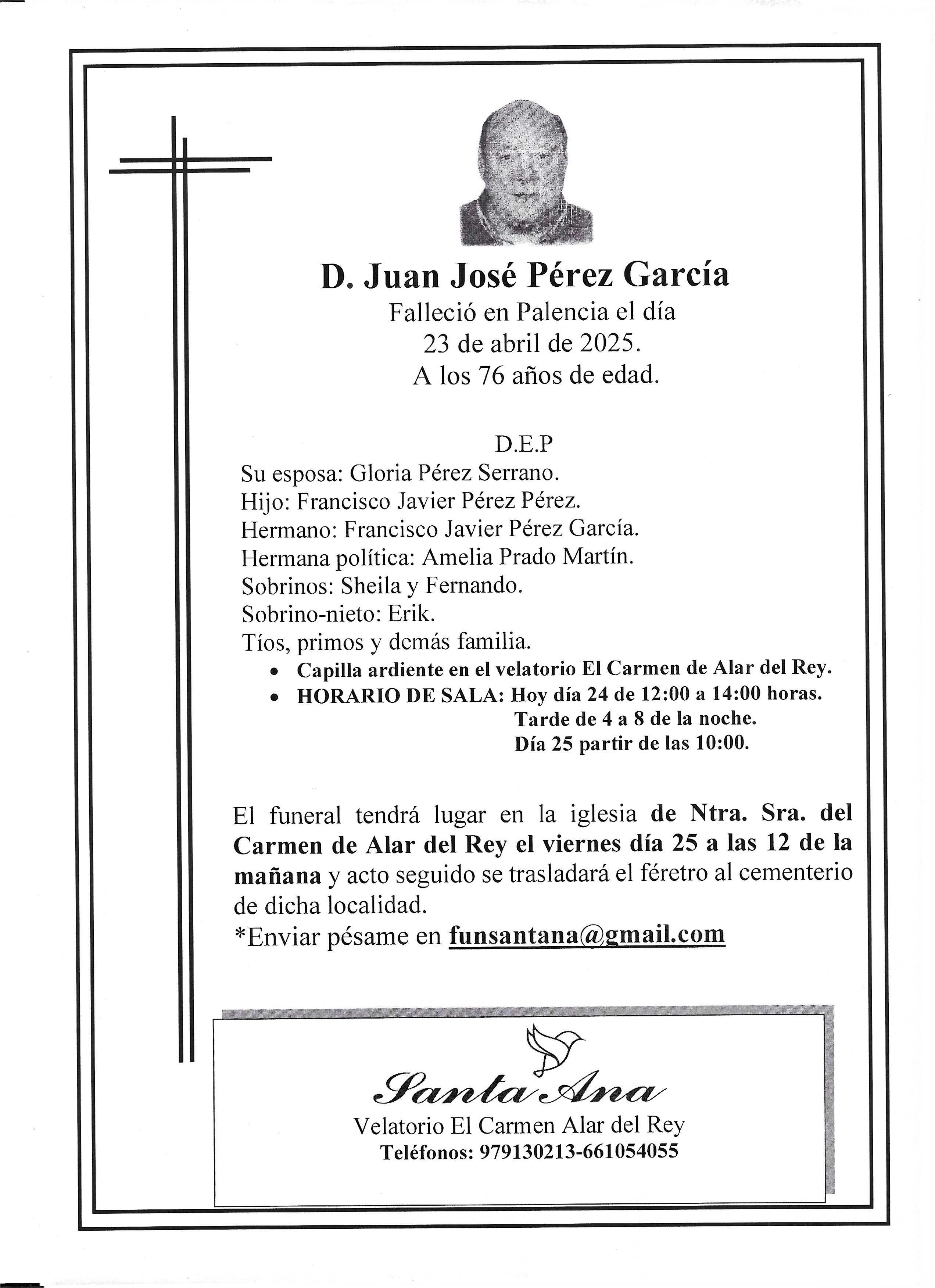 Obituary Juan Jose Pérez García