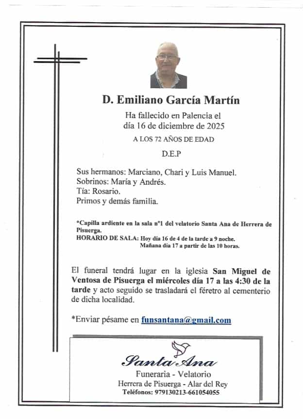 Obituary Emiliano García Martín