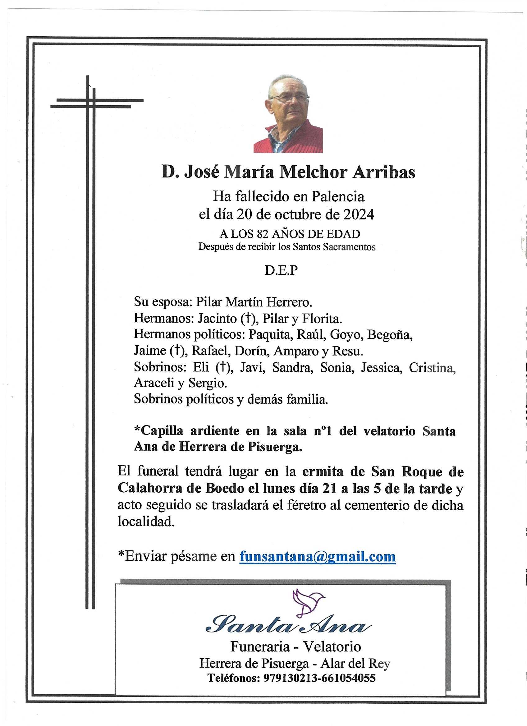 Obituary D. José María Melchor Arribas