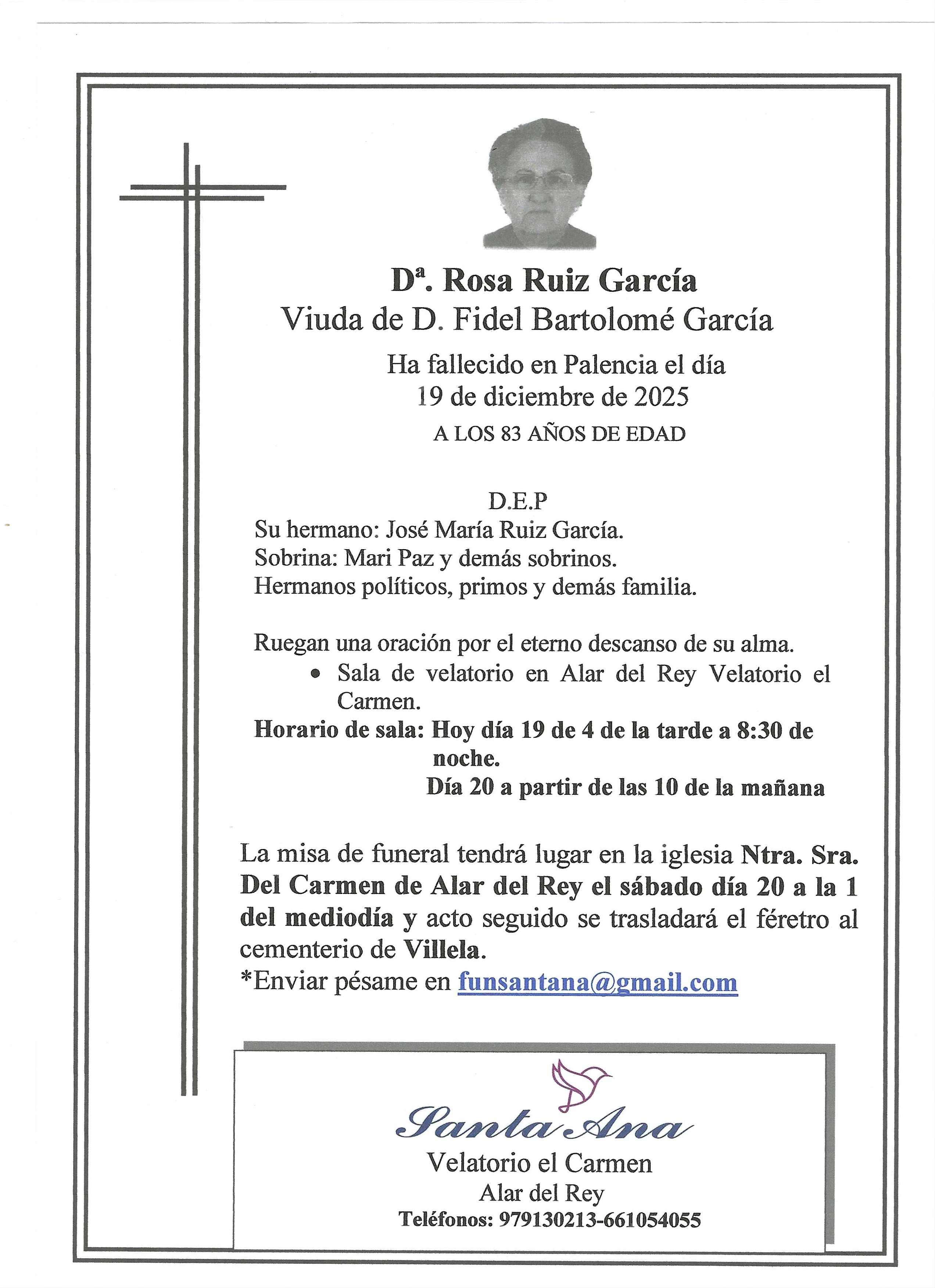 Obituary Rosa Ruiz García