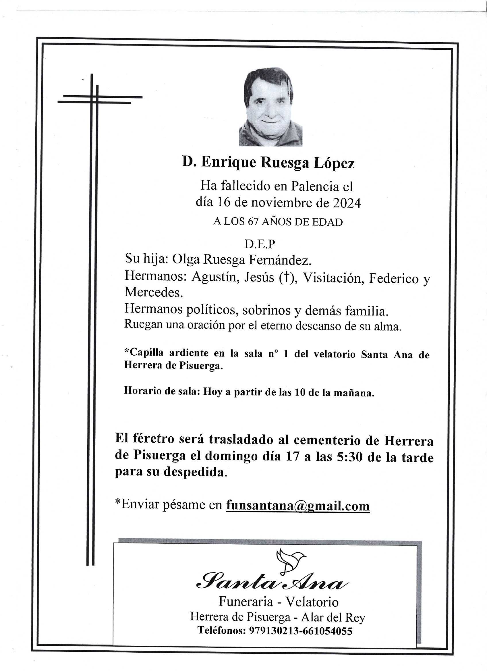 Obituary Enrique Ruesga lópez