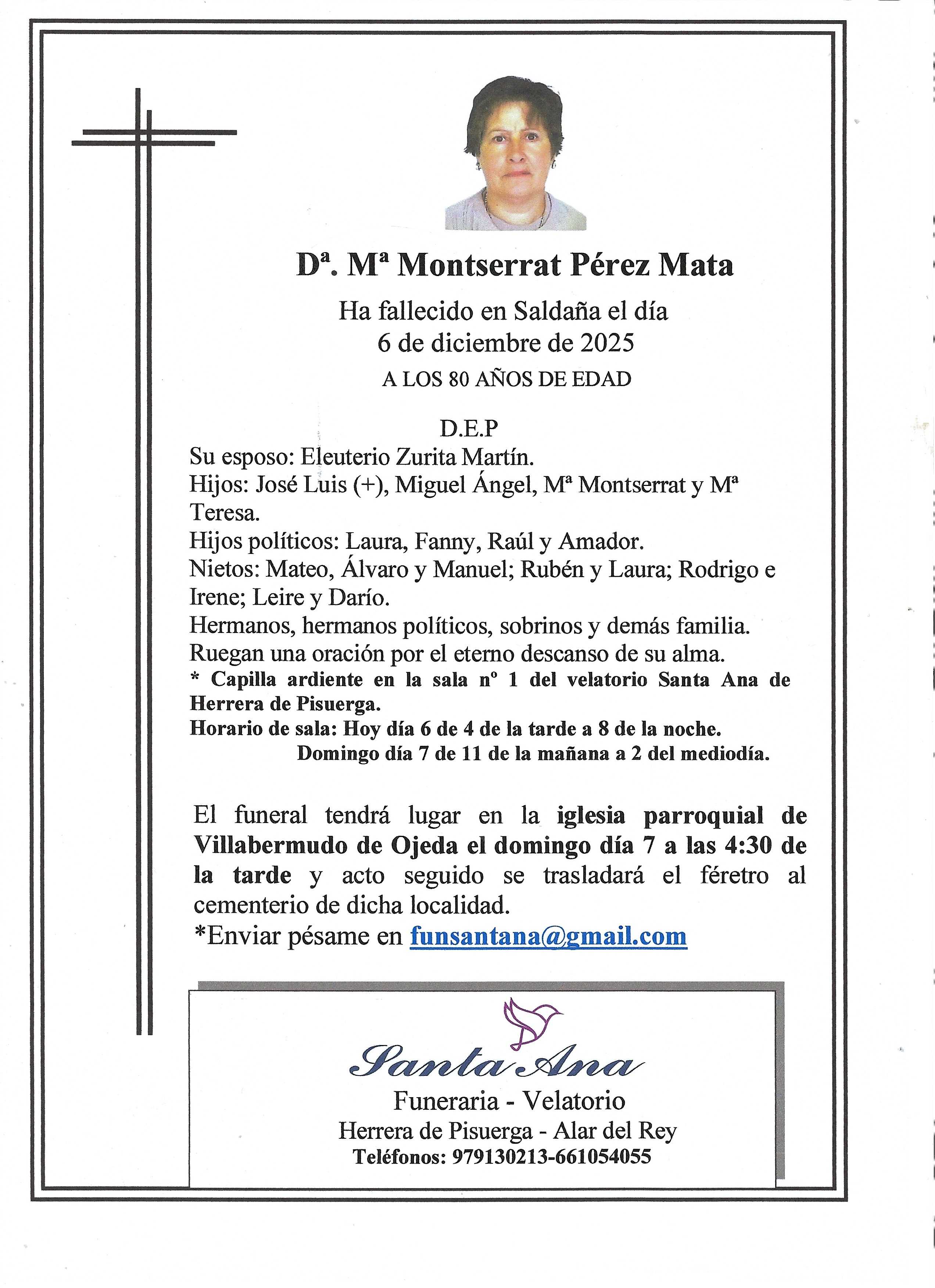 Obituary María Montserrat Pérez Mata 