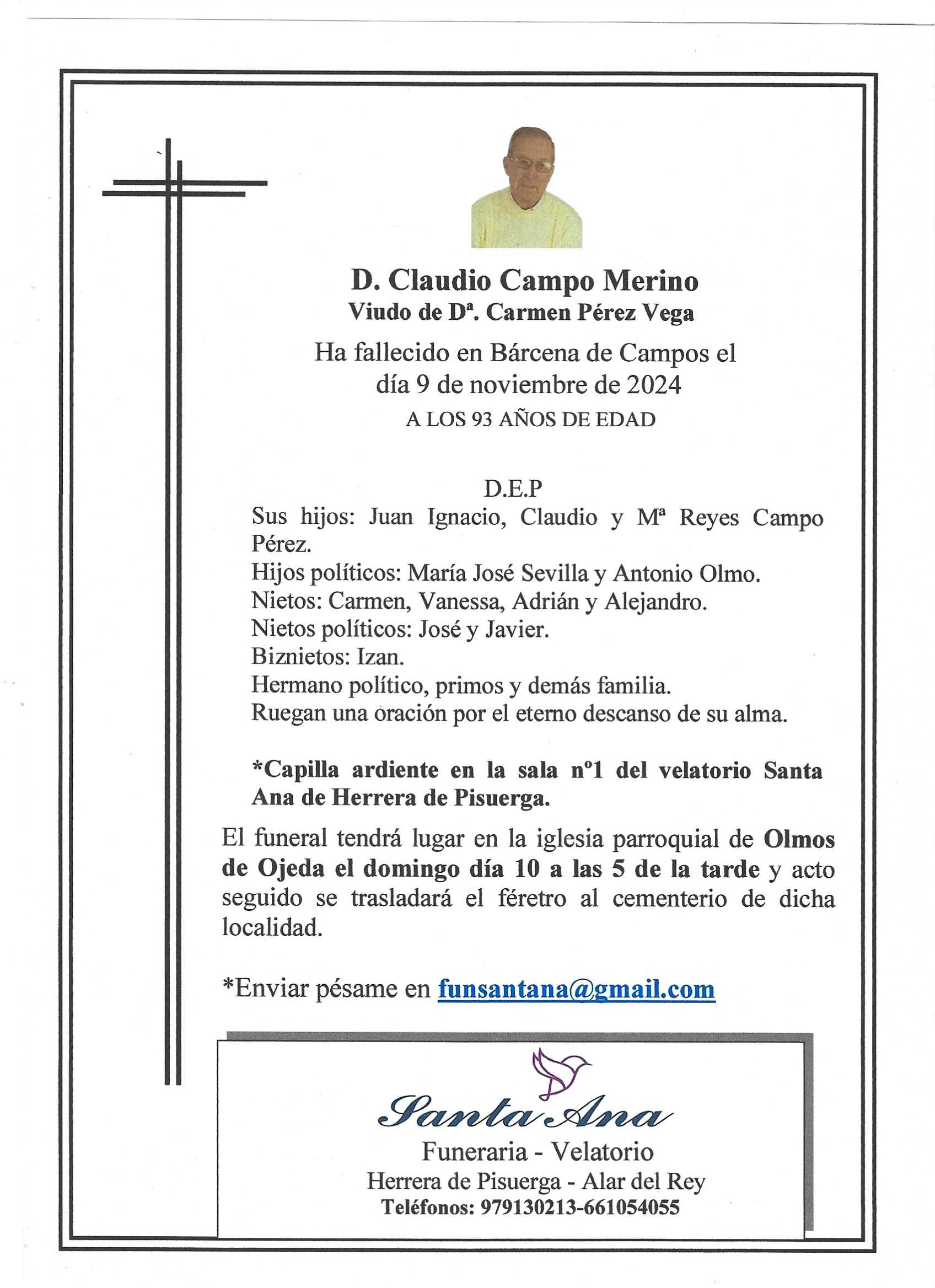 Obituary D. Claudio Campo Merino