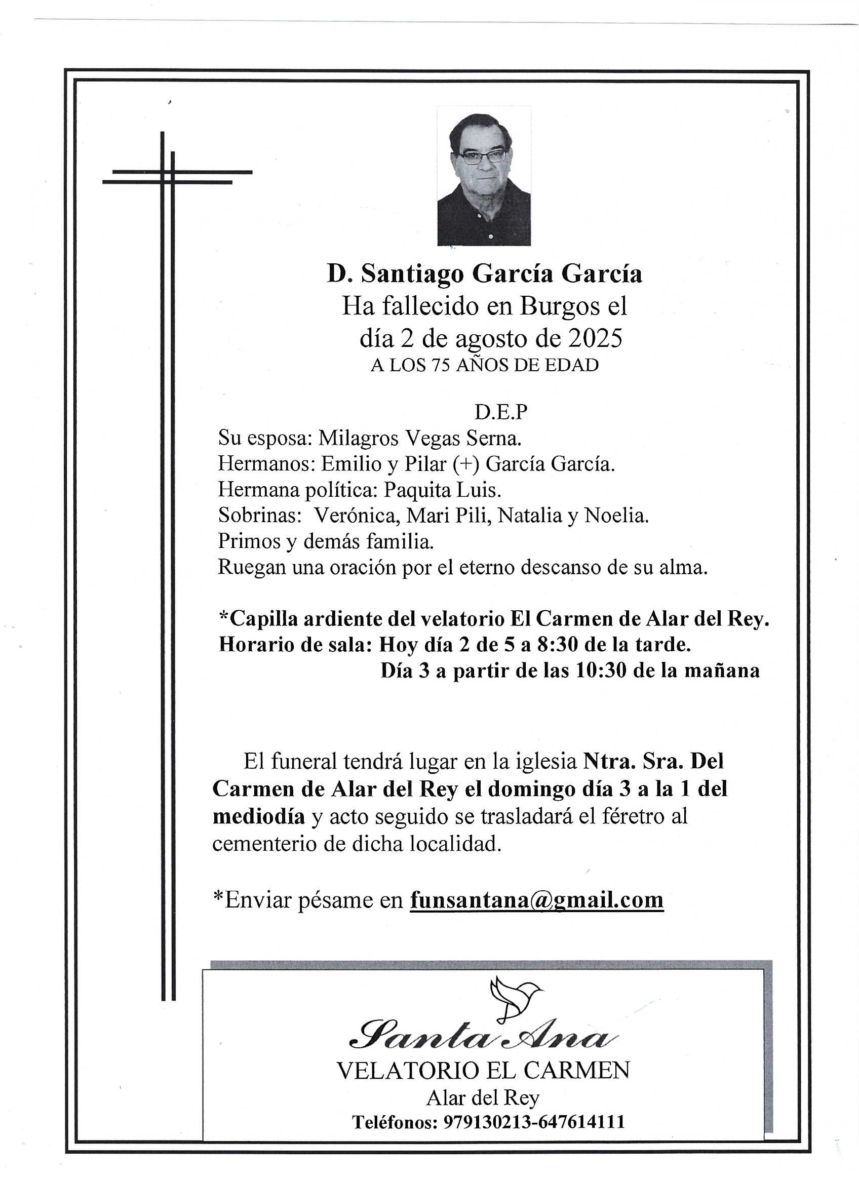 Obituary Santiago García García
