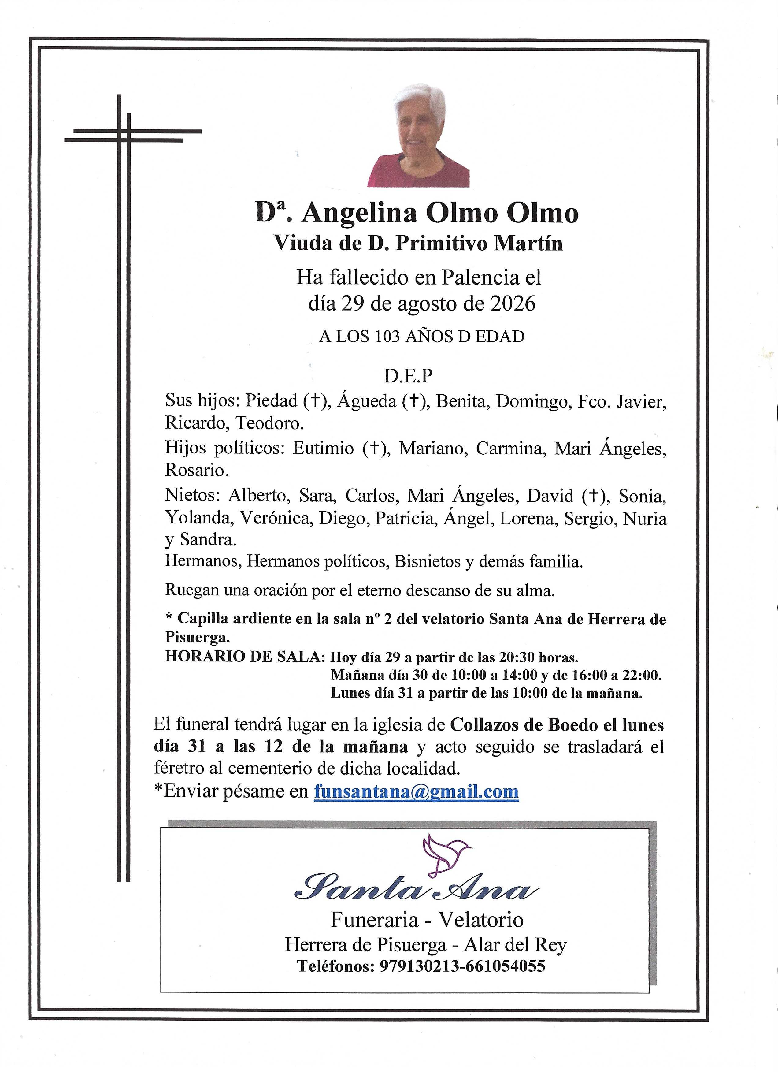 Obituary Angelina Olmo Olmo