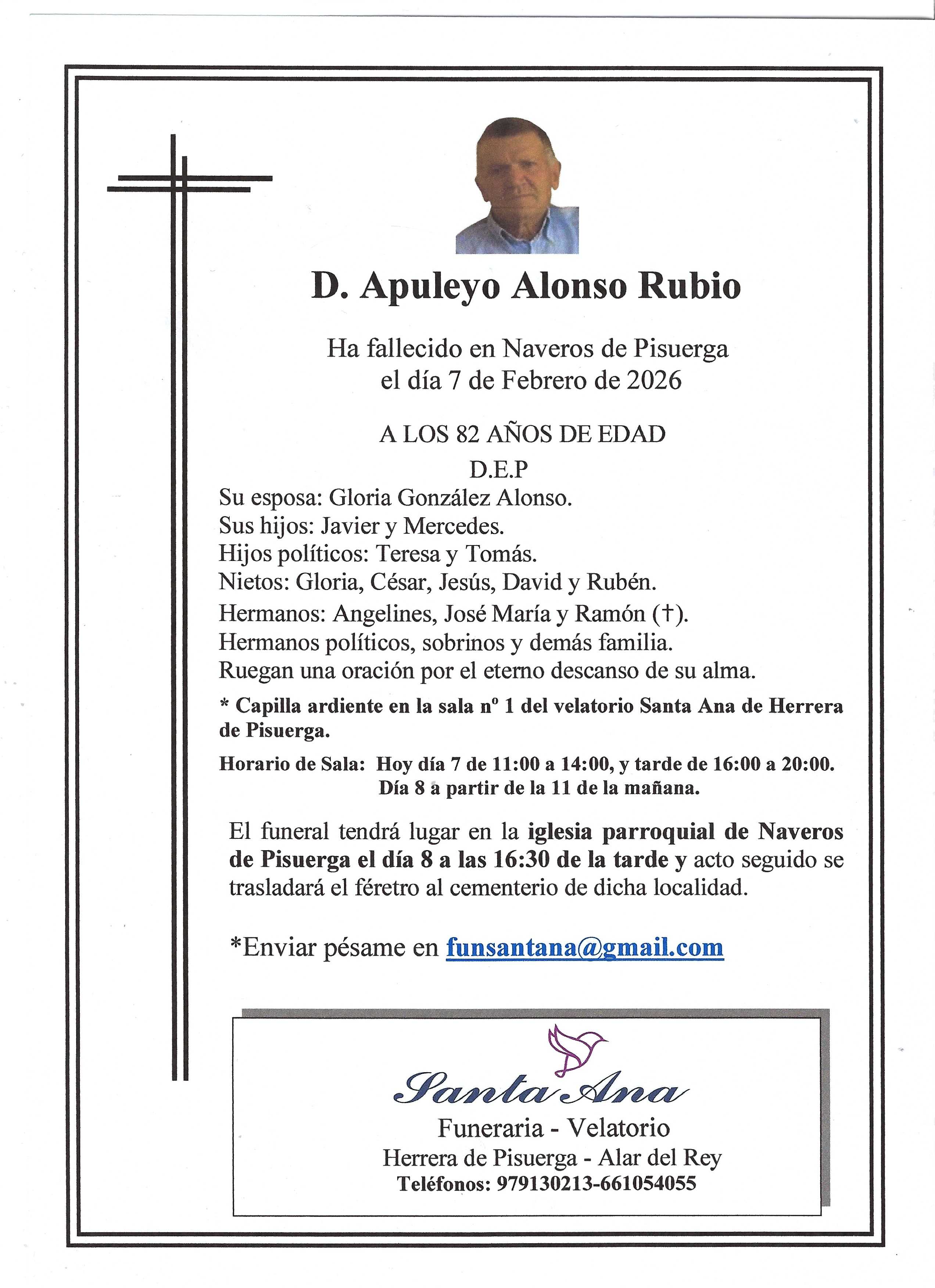 Obituary D. Apuleyo Alonso Rubio