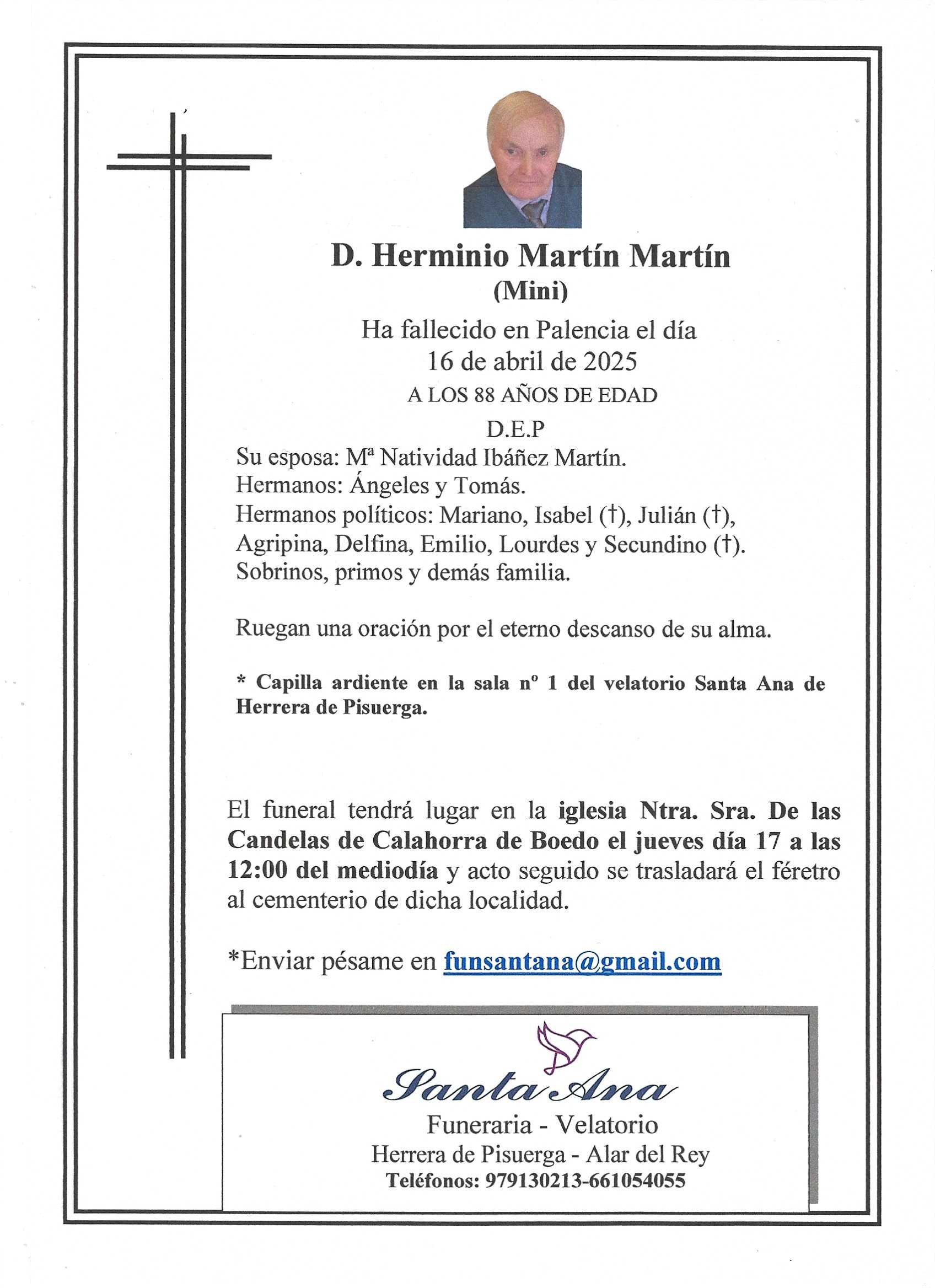 Obituary Herminio Martín Martín